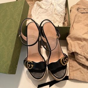 Gucci platform wedge shoes